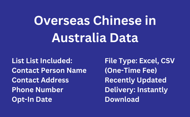 Overseas Chinese in Australia Data