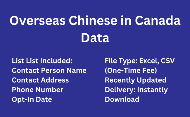 Overseas Chinese in Canada Data