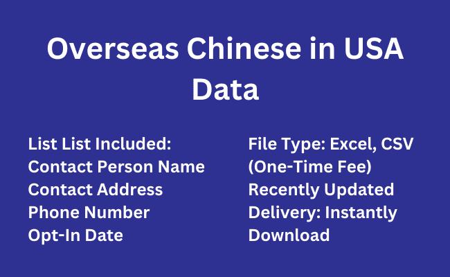 Overseas Chinese in USA Data